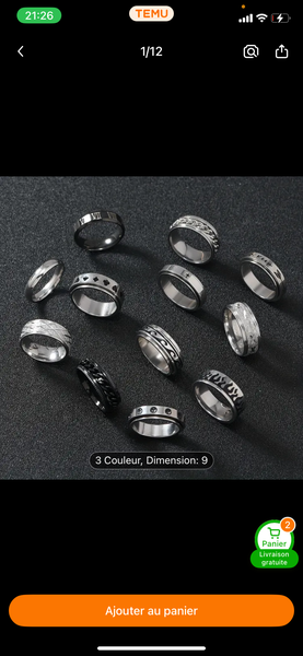 Bague en acier inoxydables