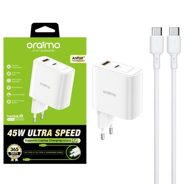 Chargeur rapide Oraimo 45W USB-C