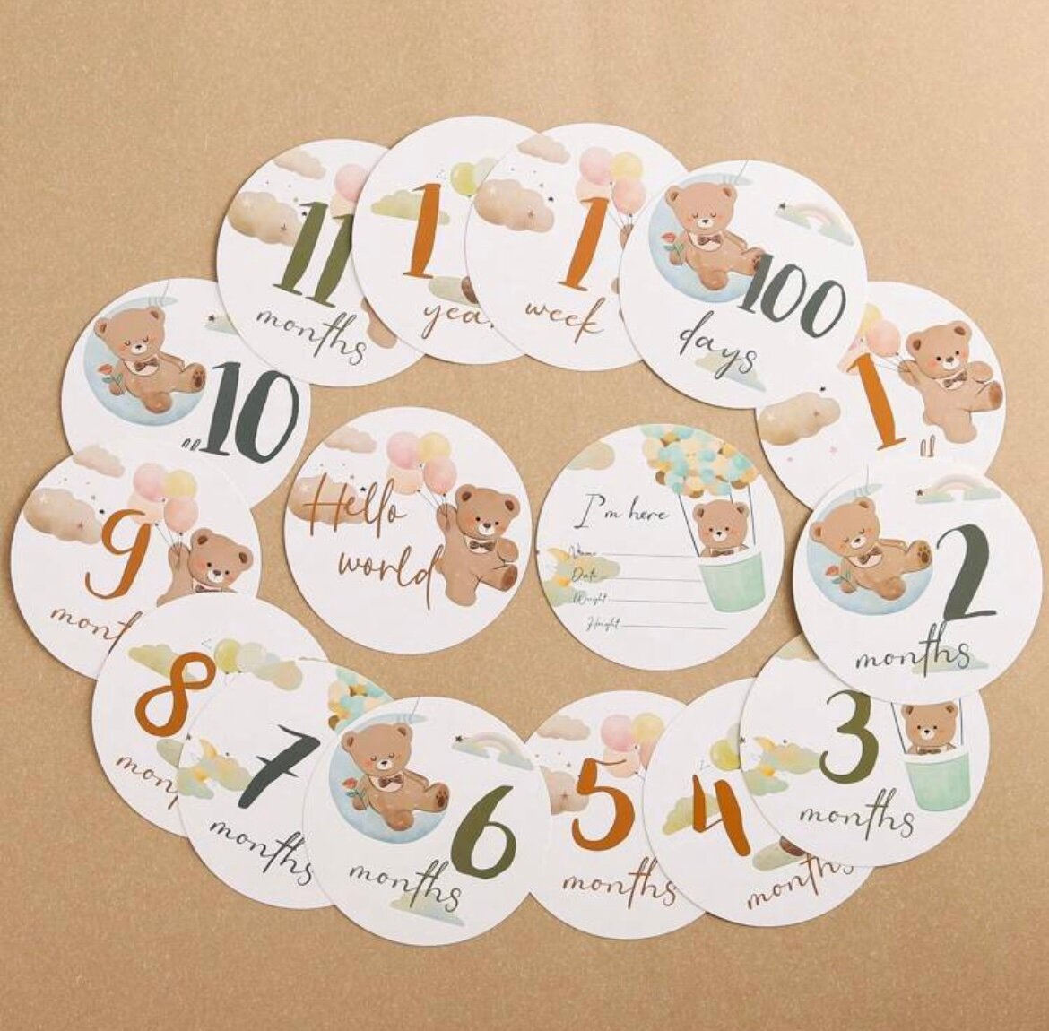 Cartes Mensuelles Bébé Photo