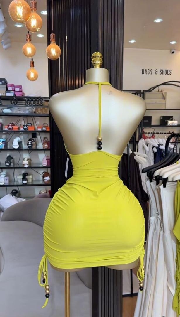 Mini robe courte marron