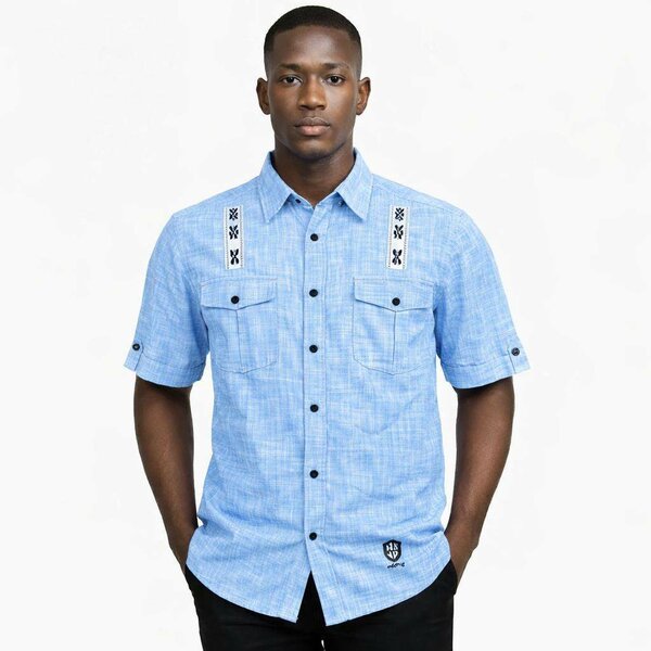 Chemise bleue homme élégant