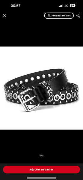 Ceinture en cuir multi-œillets