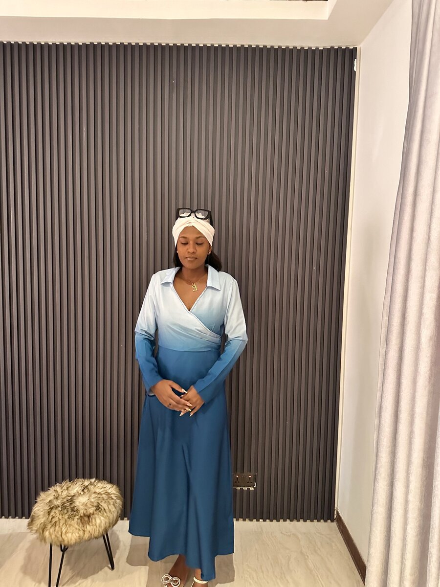 Ombré print A line dress