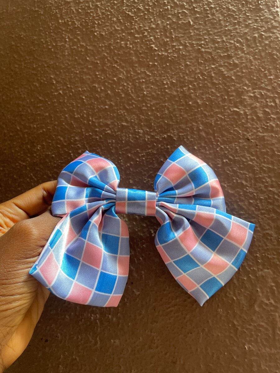 Barrette Noeud Bleu Rose