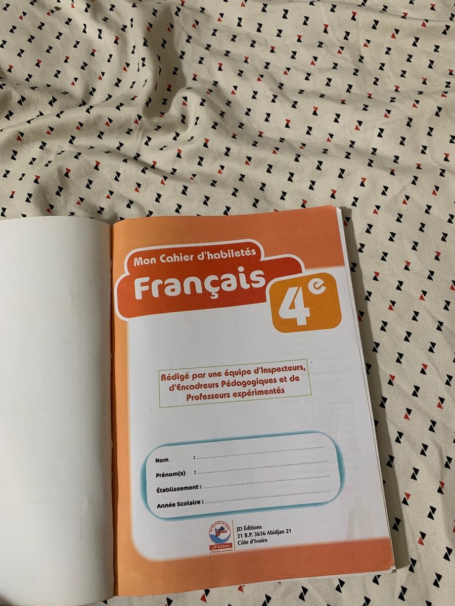 Cahier d'habilités Français 4e