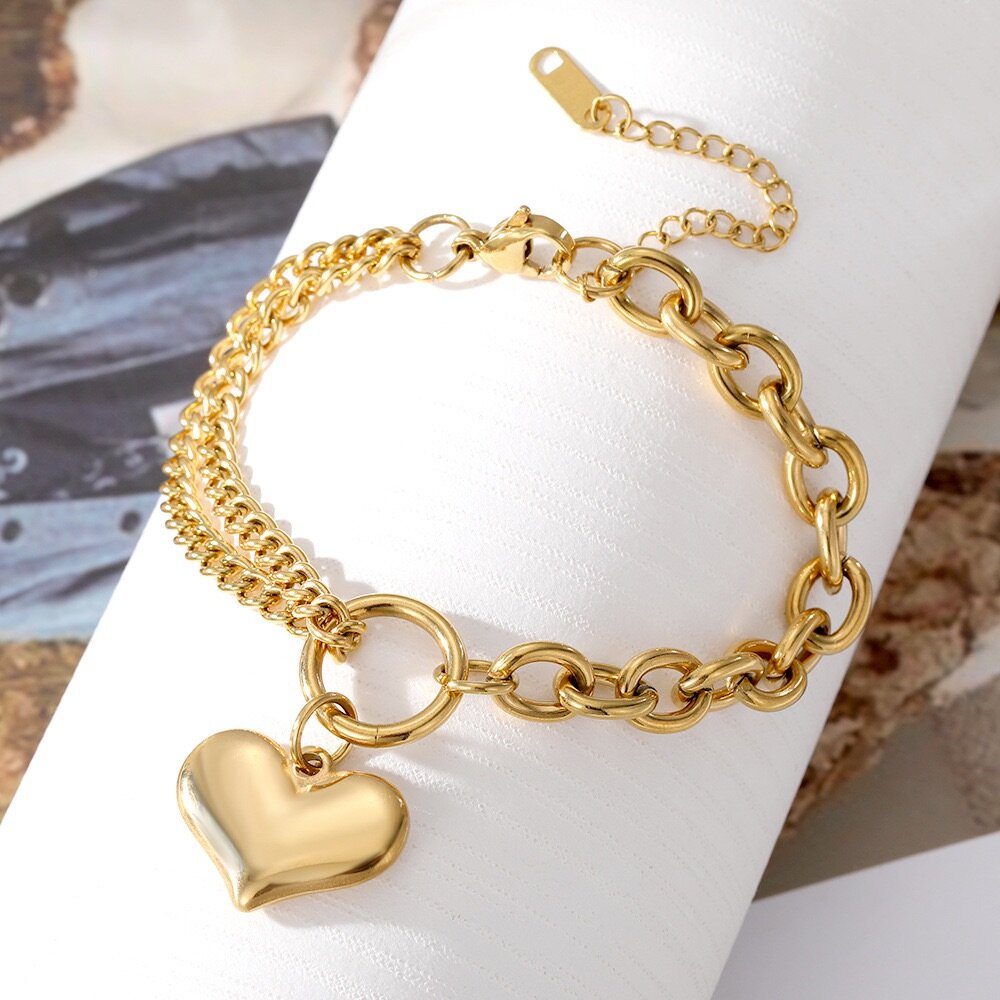 18 k Gold plated Love pendant bracelet