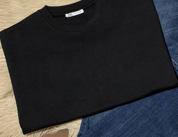 black T-shirt