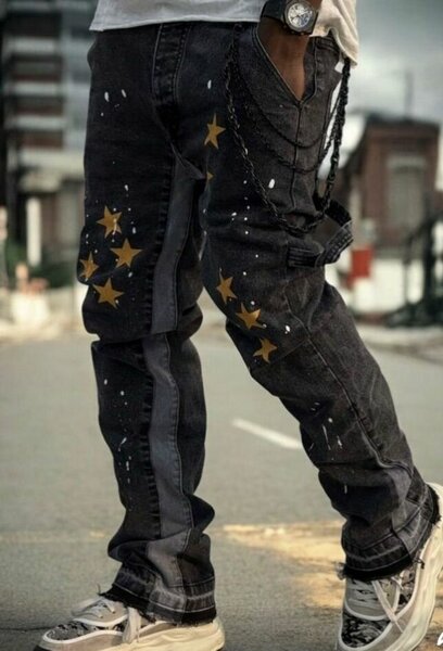 Jean noir étoiles homme