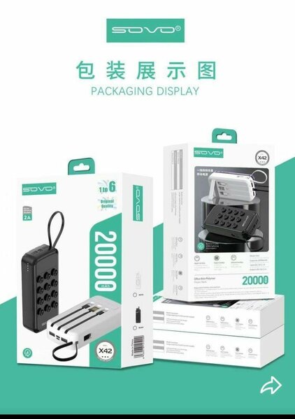 Chargeur SODVO 20000mAh