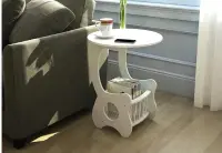 Round Coffee Table Tea Desk Side table End Console Table Magazine Rack