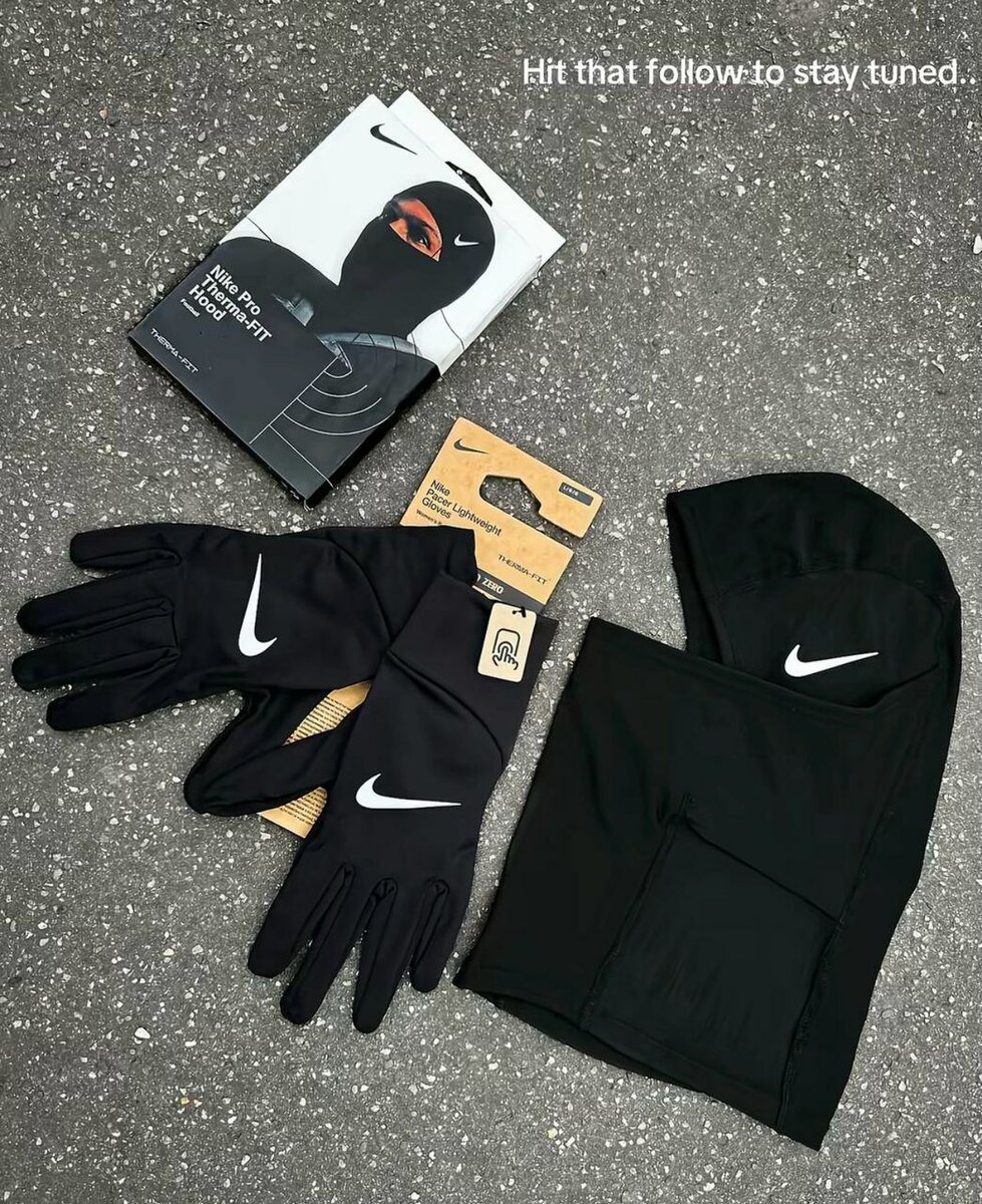 Ensemble Nike Hiver: Gants et Cagoule
