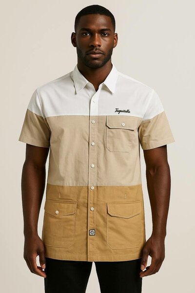 Chemise colorblock pour homme