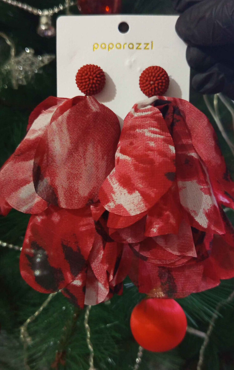 Boucles d'oreilles fantaisie en tissu imprimé