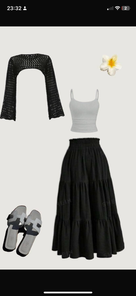 Jupe Longue Noire Bohème