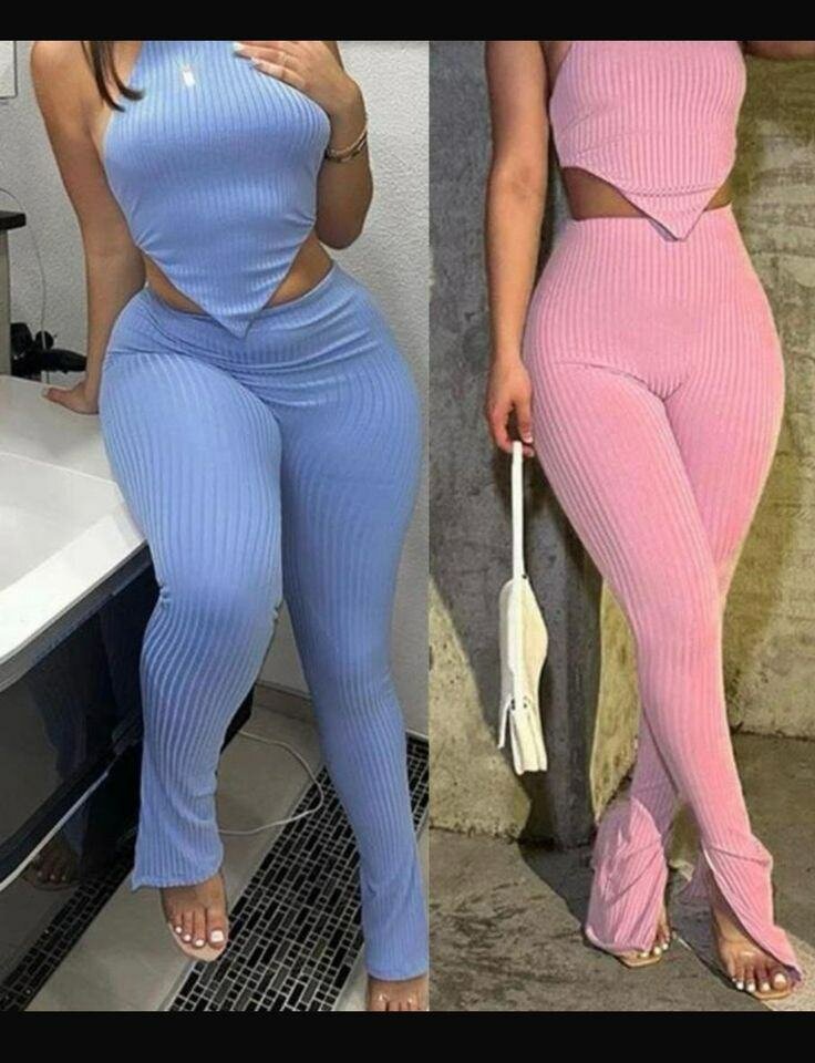 Ensemble côtelé deux pièces femme