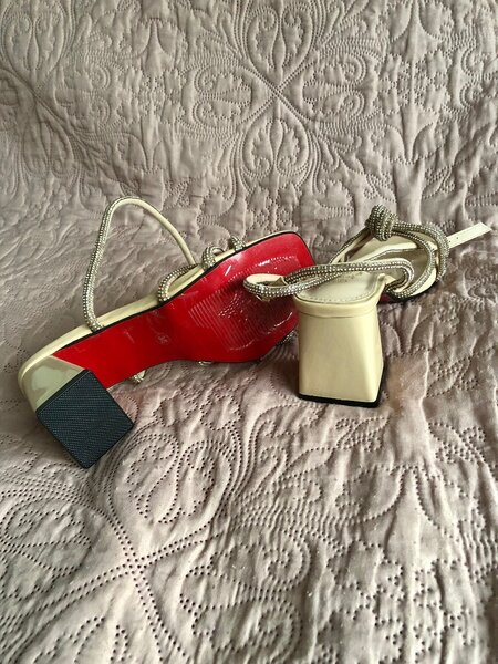 Nude Block Sandal Heels Size 36