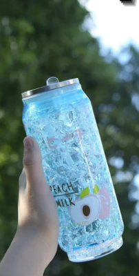 Bouteille d'Eau en Paille Double Couche - Bleu