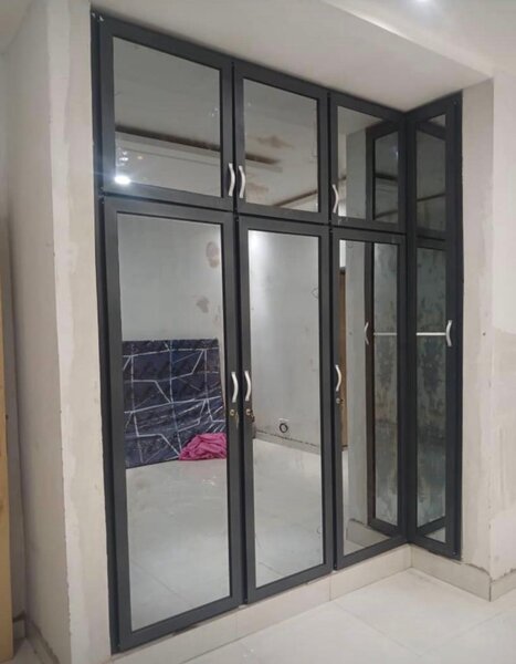 Black Glass Wardrobe Cabinet