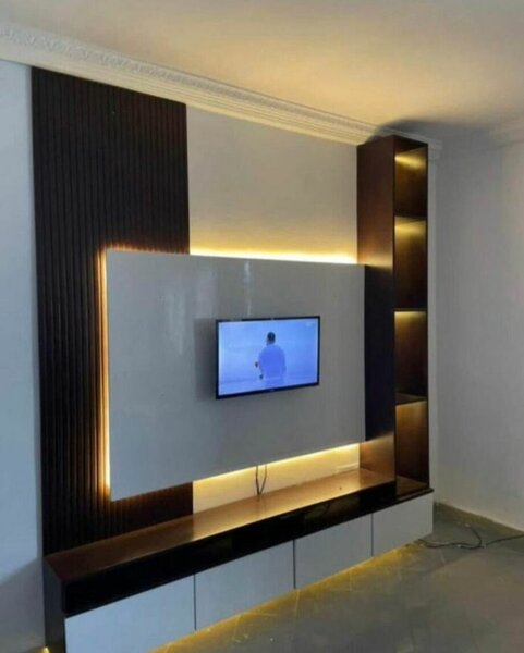 Mur TV moderne avec éclairage LED