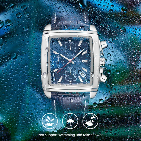 MONTRE CHRONOGRAPHE ATHENTIQUE À BRACELET CUIR-NOIR/MARRON/B