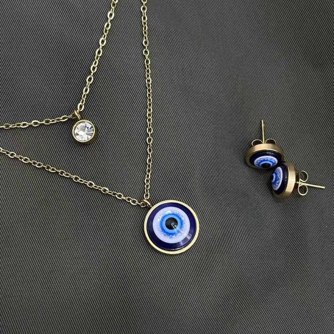 Nazar  necklace and earrings