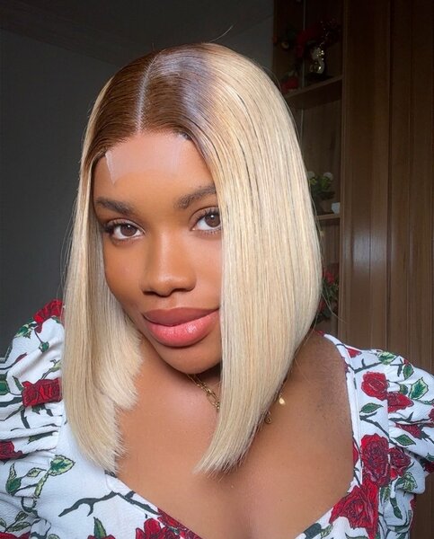 Perruque Lace Front Bob Blond