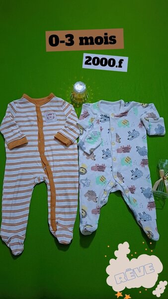 Pyjamas Bébé 0-3 Mois Doux