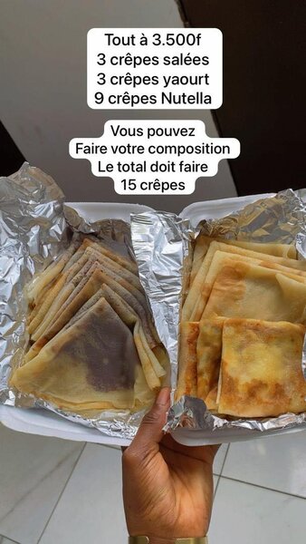 Crepes Nutella, nature, jambon