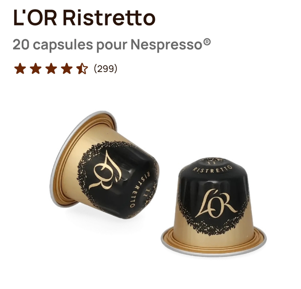 L'OR Ristretto Capsules Nespresso