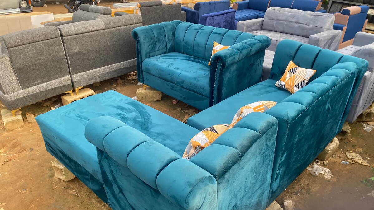 Canapé d'angle en velours