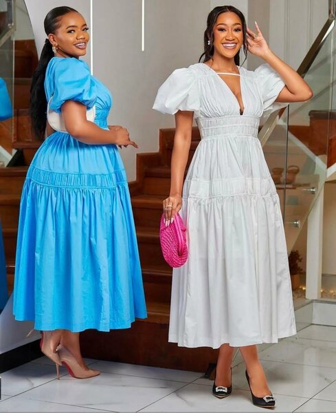 Robe élégante avec manches bouffantes