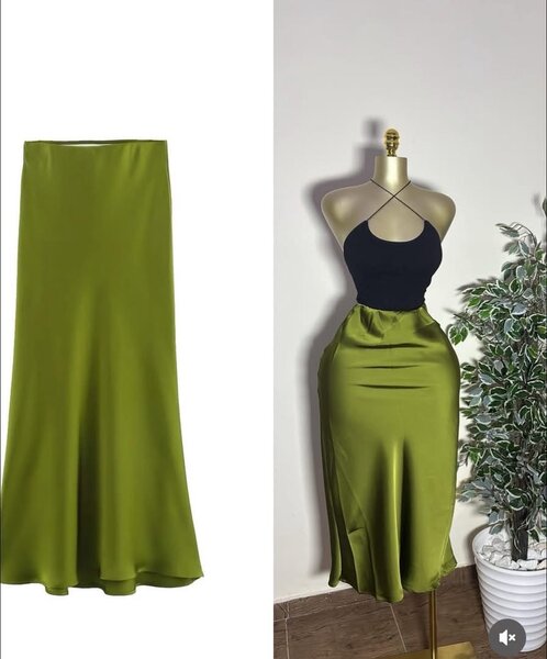 Jupe longue satin élégante