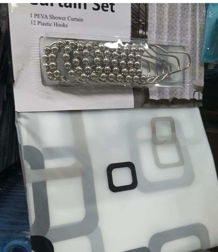 Rideau de douche PEVA avec crochets
