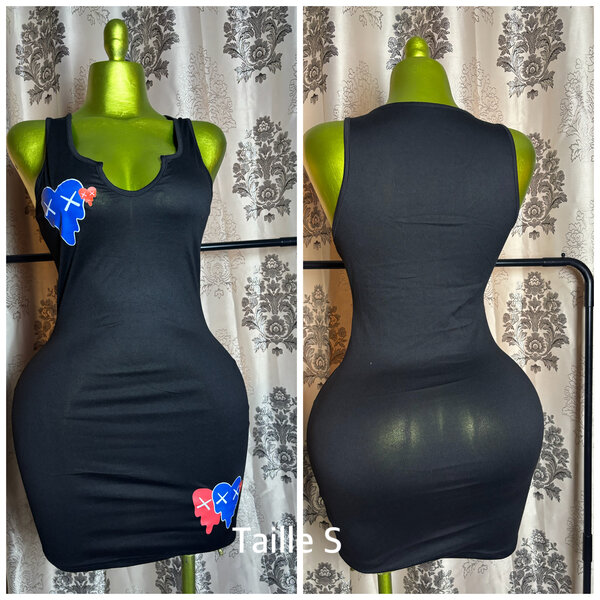 Robe moulante noire tendance