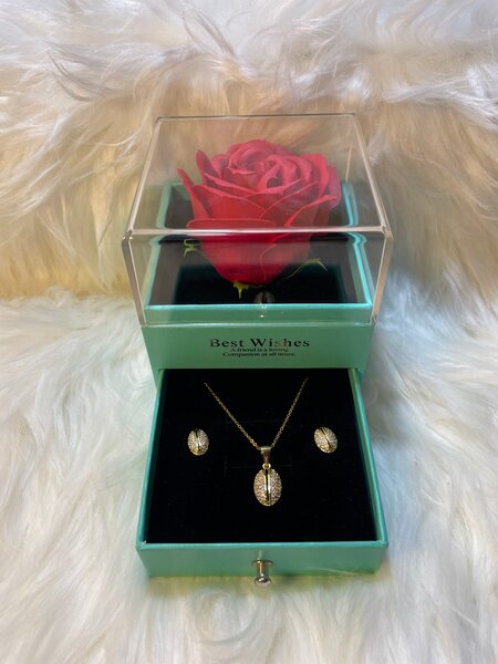 Coffret Bijoux avec Rose Éternelle