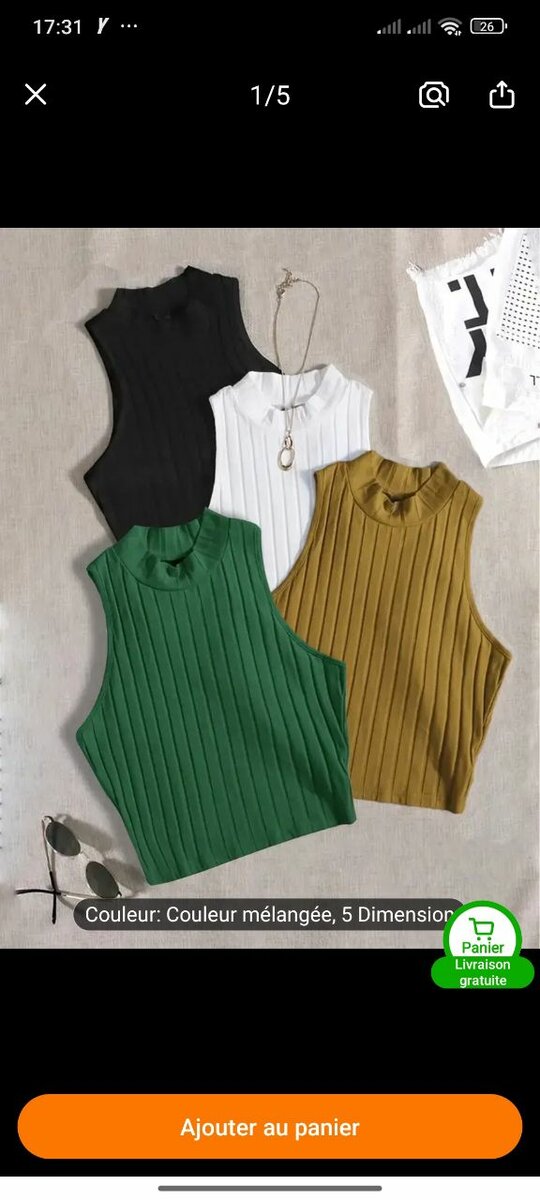 Débardeur côtelé femme