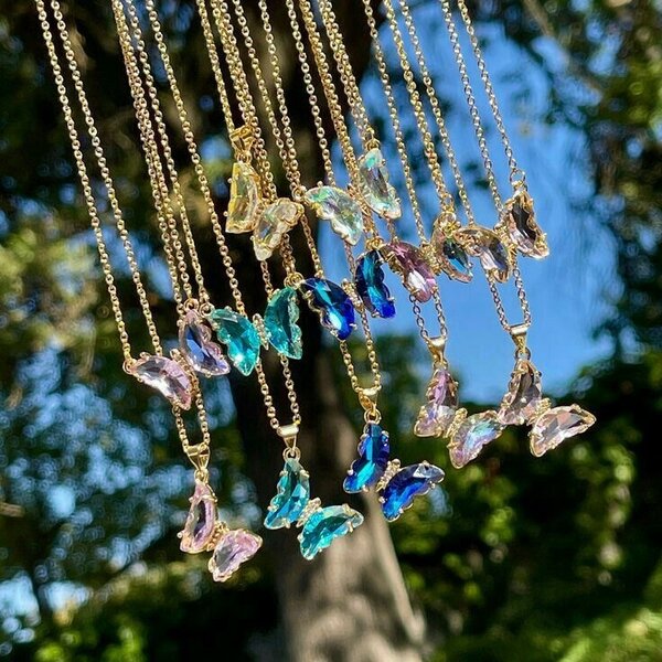 Colliers Papillon Cristal Élégants