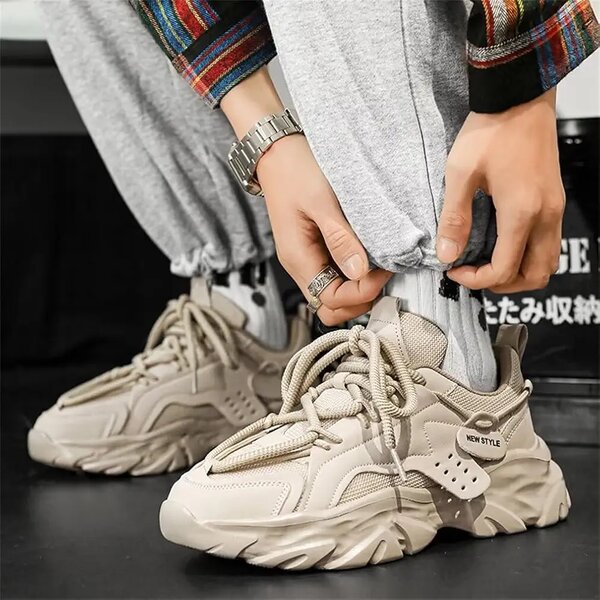 Baskets tendance homme beige