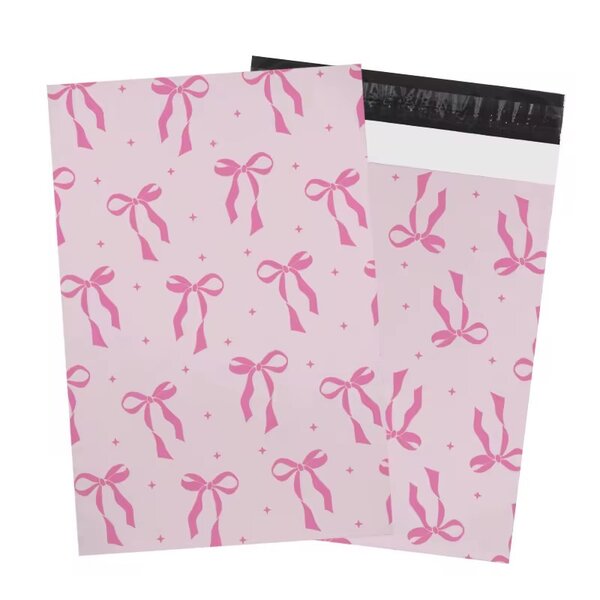 Polymailers noeud rose 26*37cm