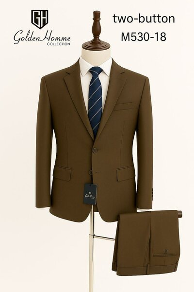 Costume homme deux boutons marron