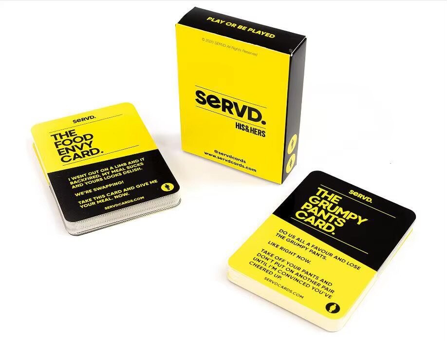 SERVD. His & Hers card game