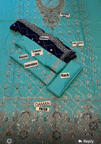 Lady's 3pc Lawn Unstich Suit Video Available