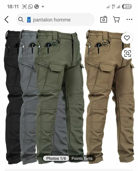 Pantalon cargo homme