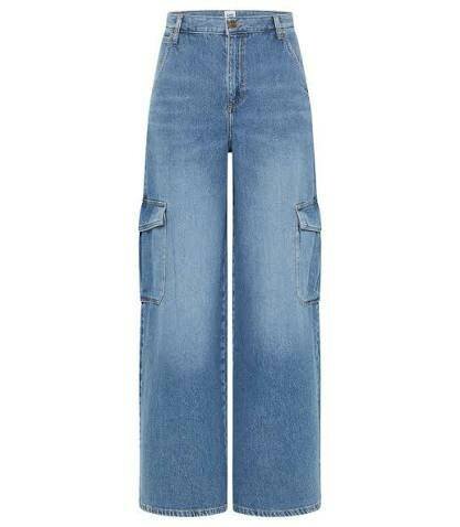 Jeans cargo femme taille haute