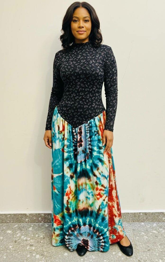 Robe longue en dentelle bohème