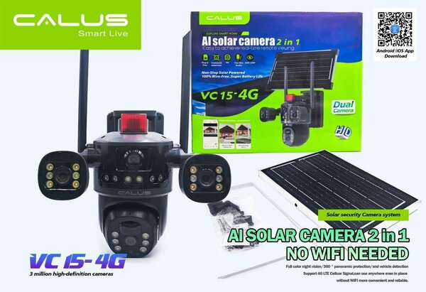 Caméra Solaire AI 2 en 1