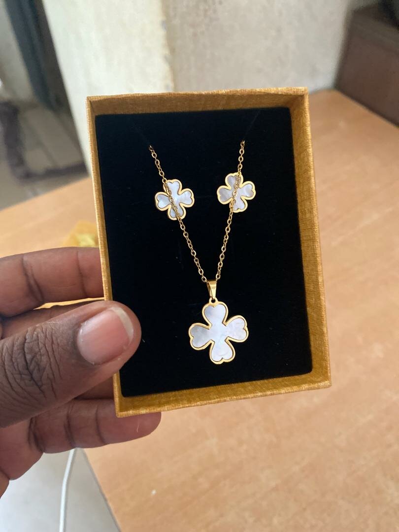 Ensemble Bijoux Trèfle Acier Inoxydable