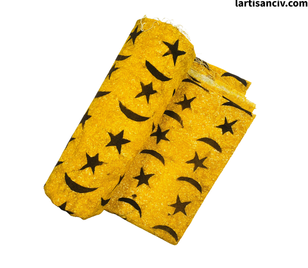 Tissu étoilé jaune vibrant