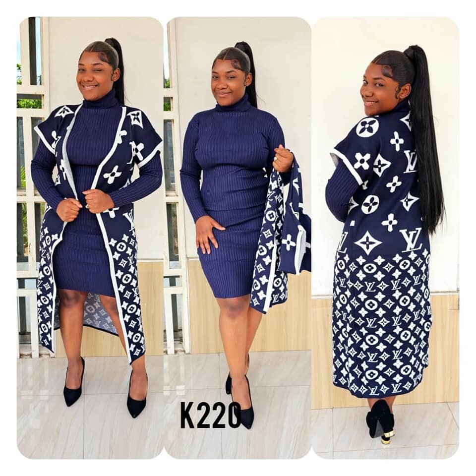 Beautiful and high quality women's dress dark blue