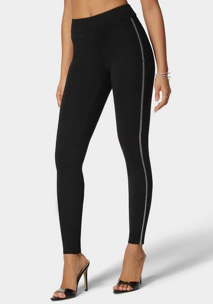 Nine West High Waist Rhinestone Ponte Pant